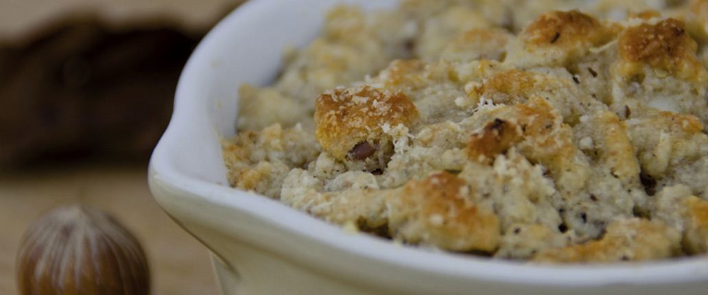 Crumble di Cavolfiore al Taleggio D.O.P. e Nocciole Piemonte IGP