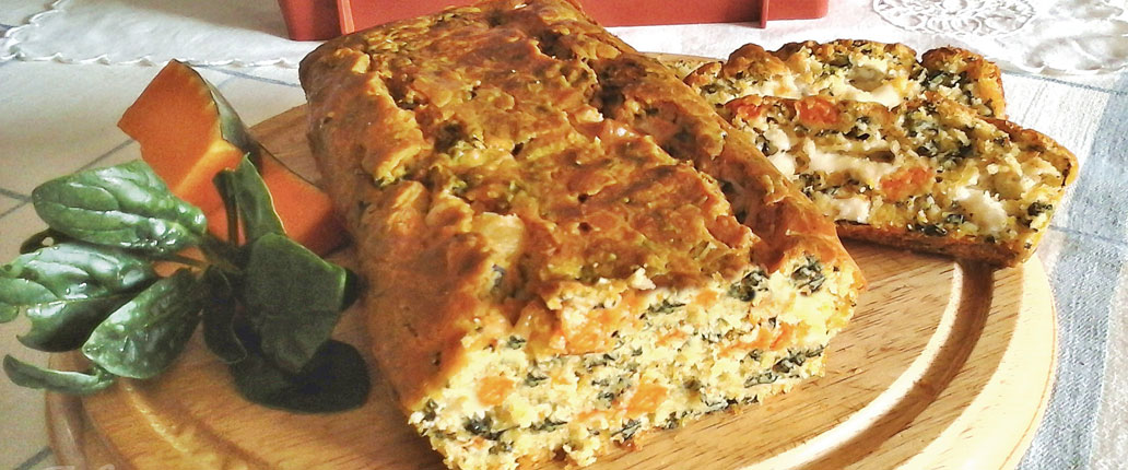 Plum-cake salato zucca, spinaci Provolone Valpadana D.O.P.