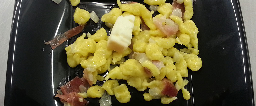 Spatzle con Speck dell’Alto Adige IGP e Taleggio D.O.P.