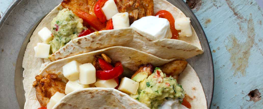 Fajitas di pollo, verdure grigliate e Taleggio D.O.P.