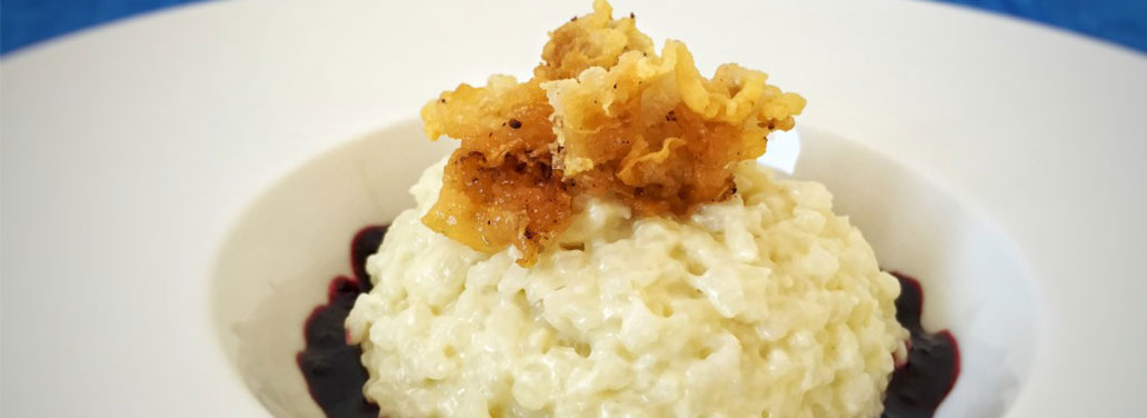 Risotto con Taleggio D.O.P., More Fresche e Lardo di Colonnata