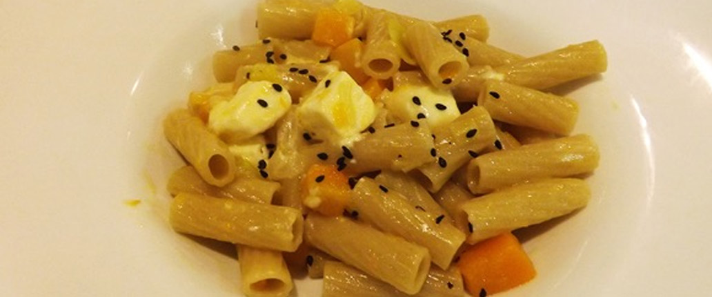 Penne di riso con zucca e Salva Cremasco D.O.P.