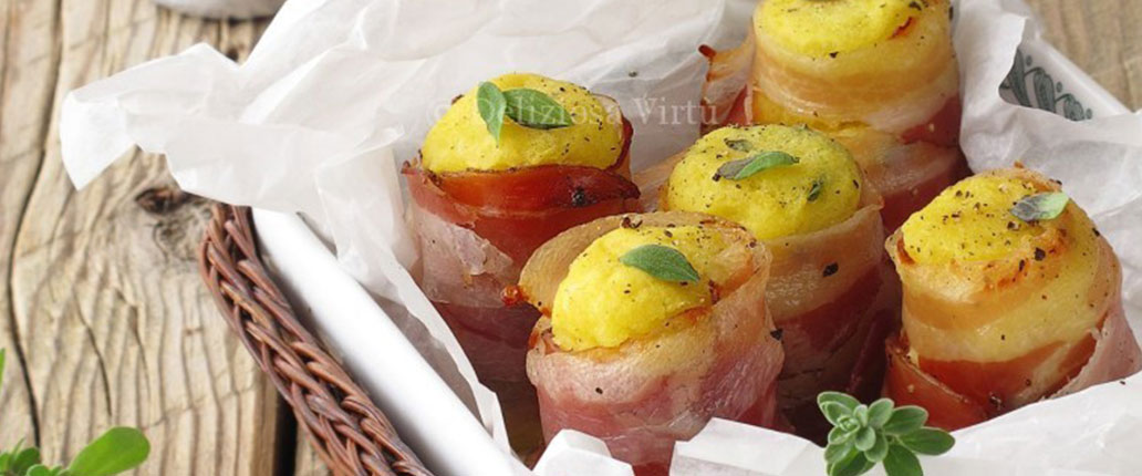 Involtini di patate bacon e Taleggio D.O.P.  