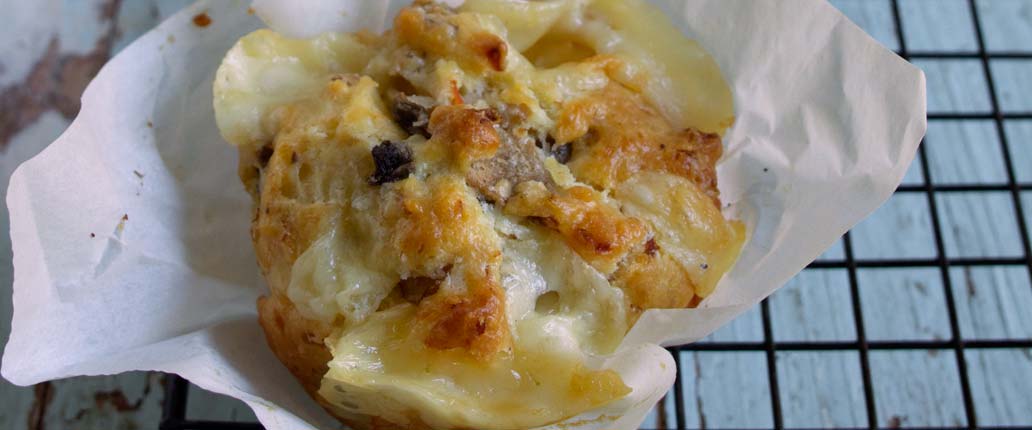 Muffin con funghi shiitake e Taleggio D.O.P.