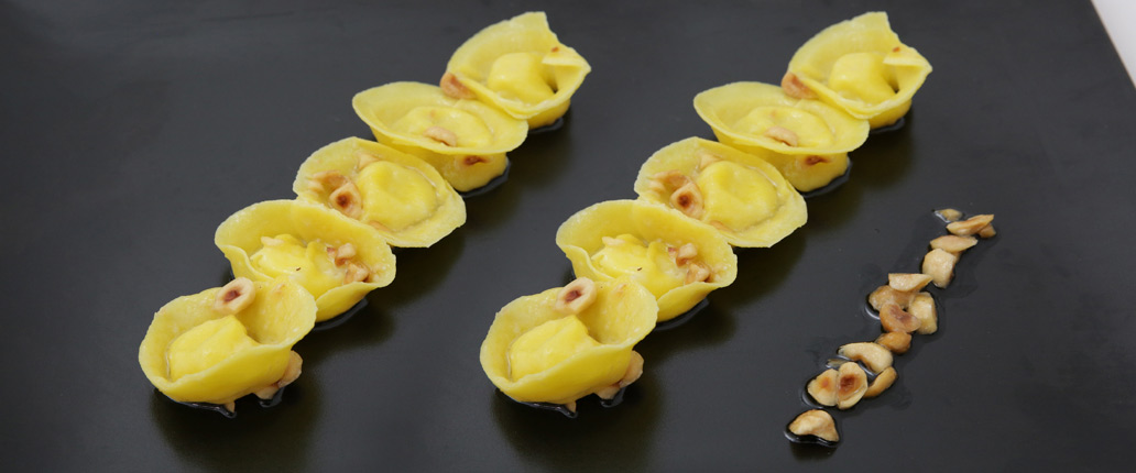 Tortelli di Salva Cremasco D.O.P. con burro fuso e nocciole