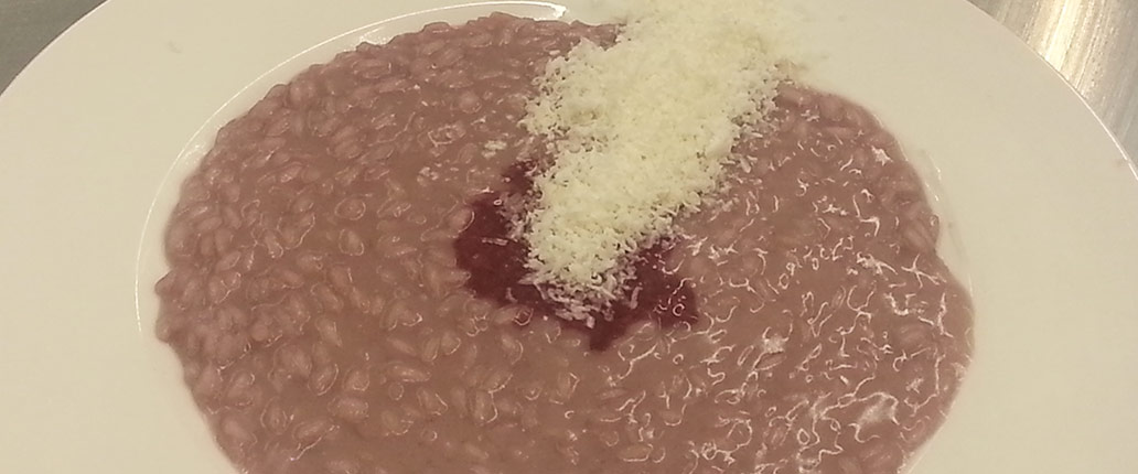 Risotto mantecato al Curtefranca Rosso e neve di Salva Cremasco D.O.P.