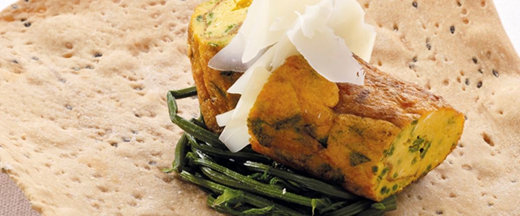 Frittata di luppolo selvatico e Piave Vecchio