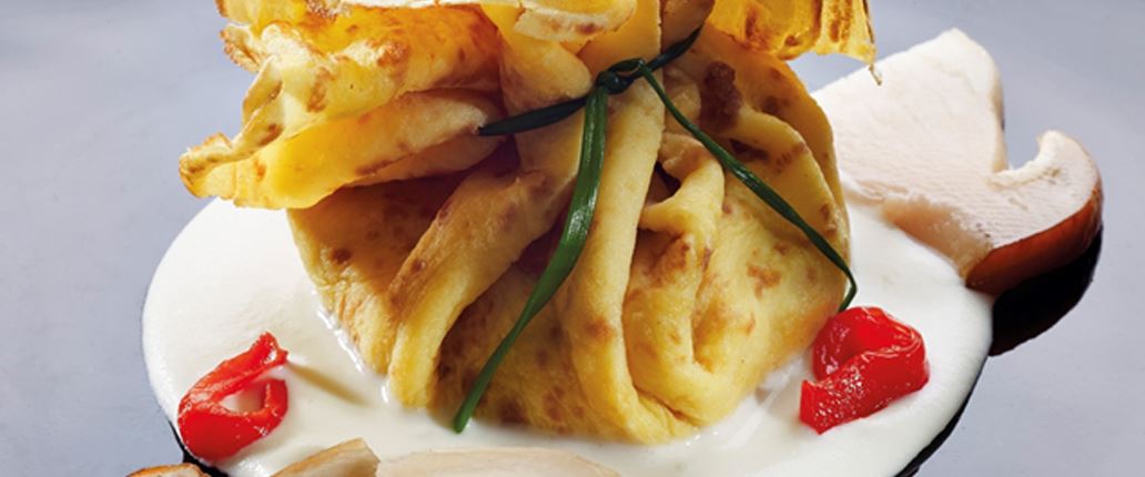 Crespella con porcini e Piave Vecchio