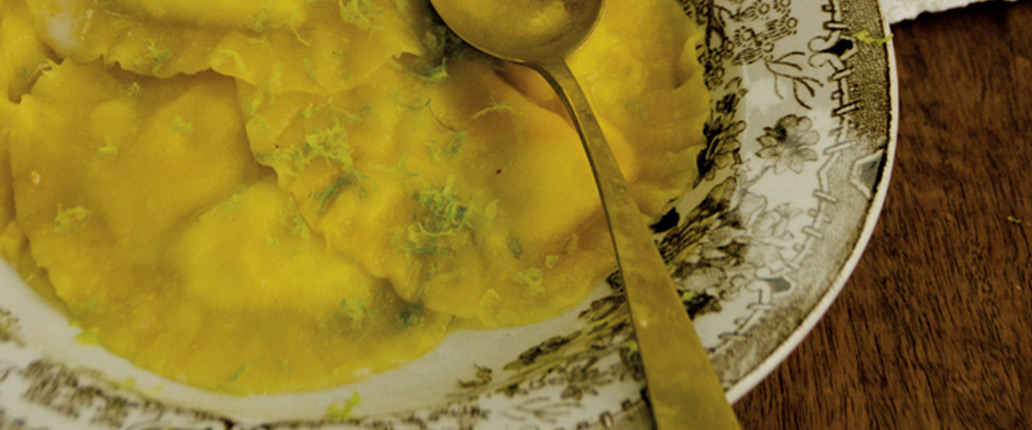 Taleggio PDO ravioli with green lemon butter