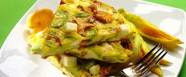 Frittata con Salva Cremasco D.O.P., finferli e zucchine