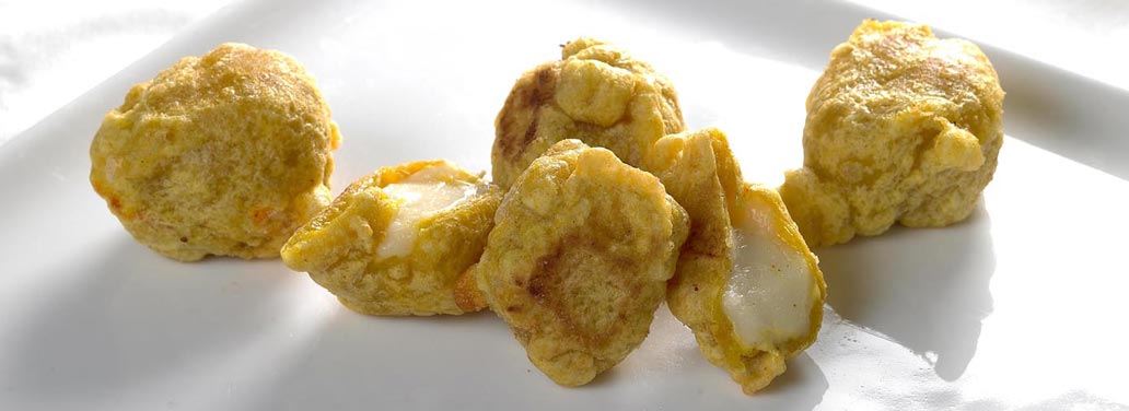 Bocconcini di Taleggio D.O.P. in tempura allo zafferano